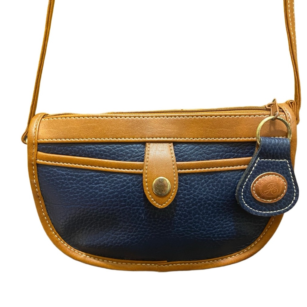 Chic Tan and Navy Crossbody Bag